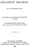 [Gutenberg 41042] • Solomon Maimon: An Autobiography.